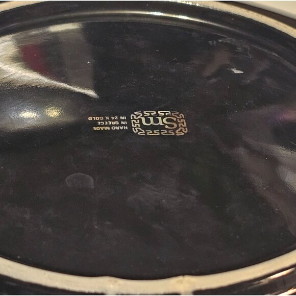 Special Hand Made in Greece 24K Gold Black PEGASUS 9.5” Decorative Wall Plate - Picture 9 of 11